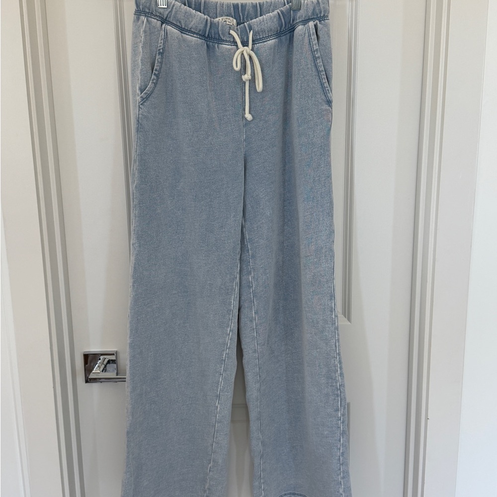Z Supply Light Blue Drawstring pants